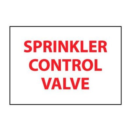 NATIONAL MARKER CO Fire Safety Sign - Sprinkler Control Valve - Plastic M122RB
